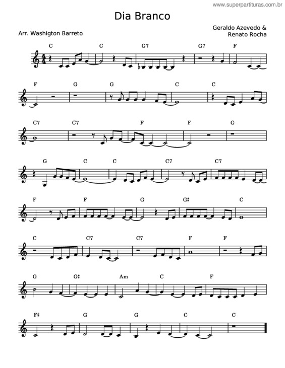 Partitura da música Dia Branco v.8