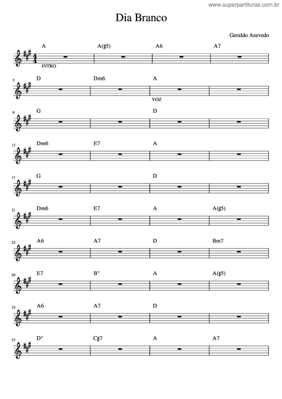 Partitura da música Dia Branco v.9