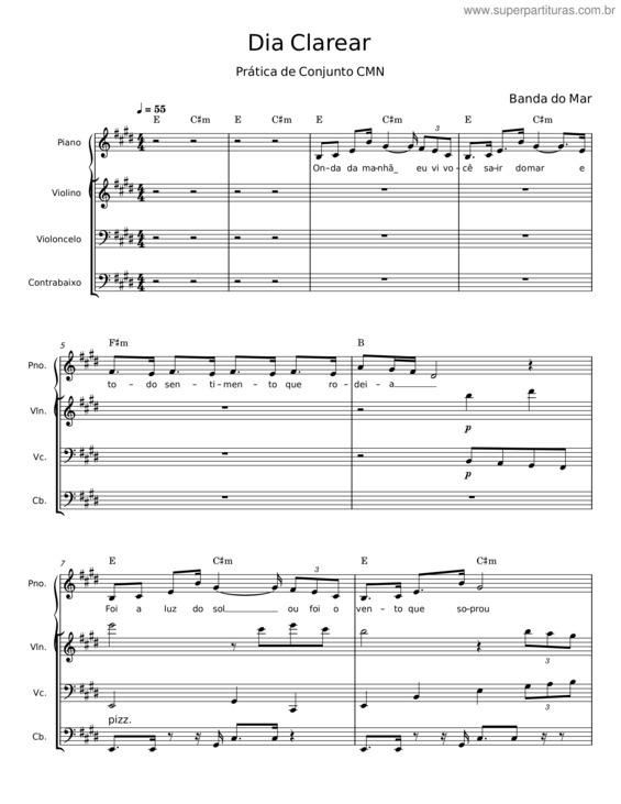 Partitura da música Dia Clarear v.2