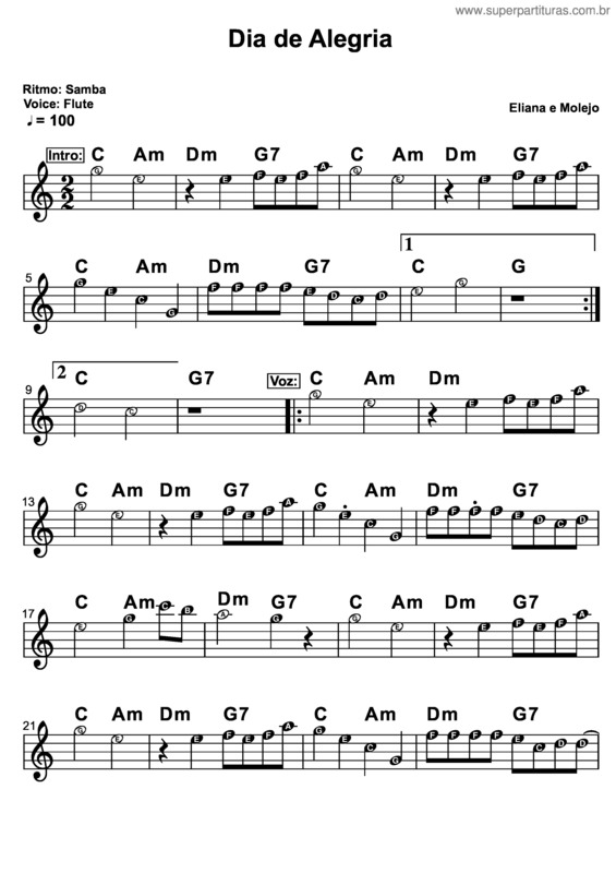 Partitura da música Dia De Alegria 2