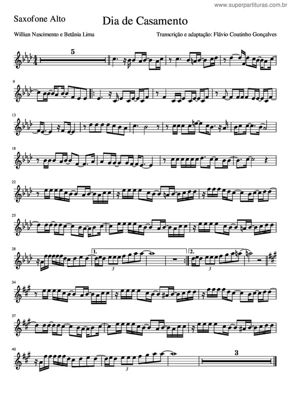 Partitura da música Dia De Casamento v.2