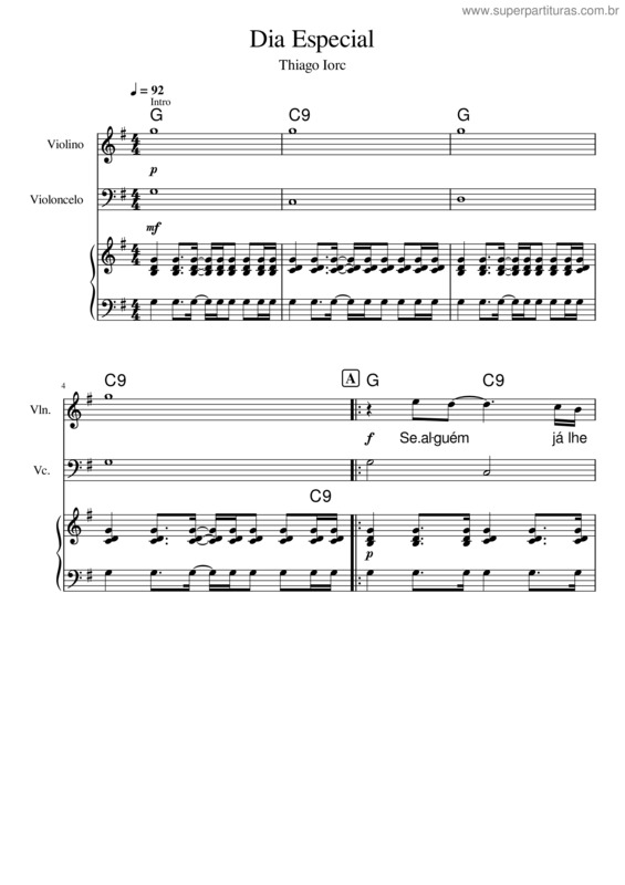 Partitura da música Dia Especial v.5