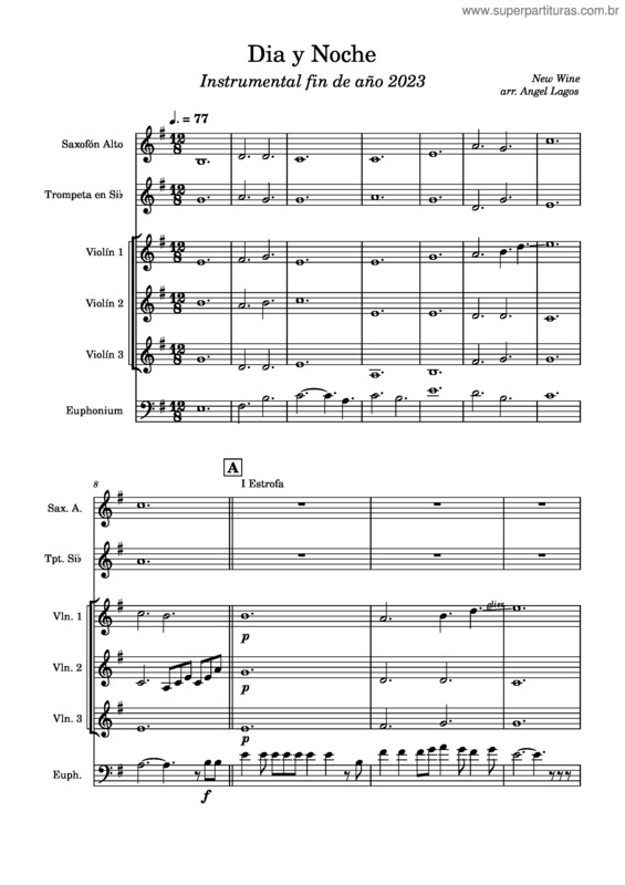 Partitura da música Día Y Noche