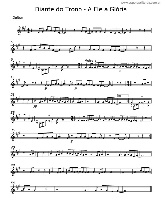 Partitura da música Diante Do Trono v.3