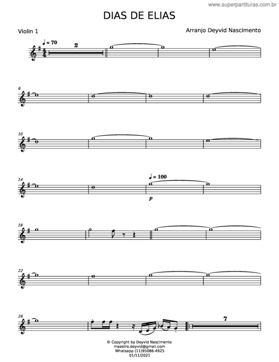 Partitura da música Dias De Elias v.6