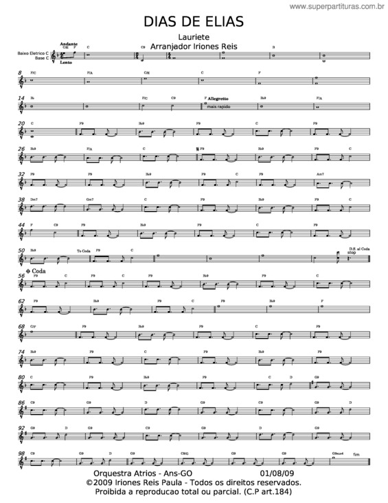 Partitura da música Dias De Elias v.9