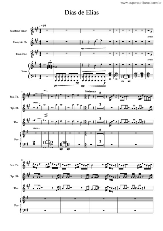 Partitura da música Dias De Elias