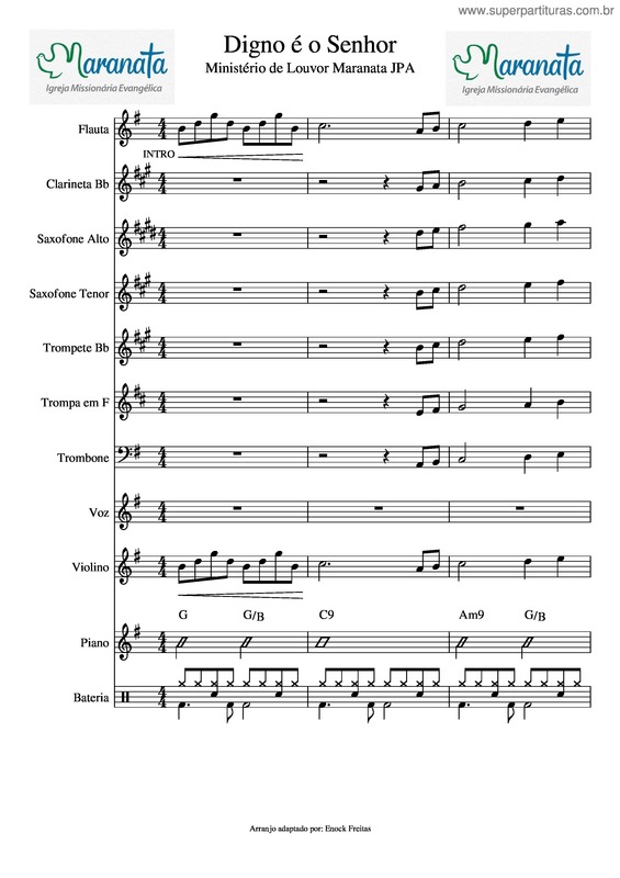 Partitura da música Digno É O Senhor v.14