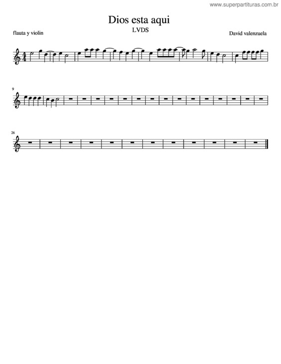 Partitura da música Dios Esta Aqui v.3
