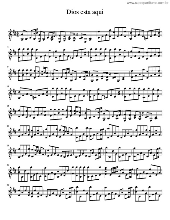 Partitura da música Dios Esta Aqui v.4