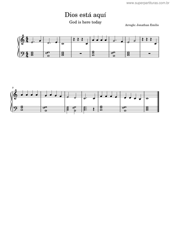 Partitura da música Dios Está Aqui v.5