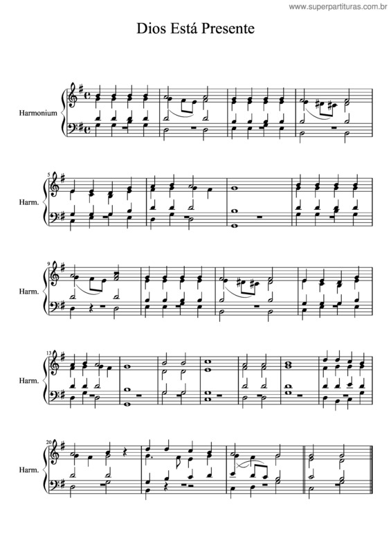 Partitura da música Dios Está Presente