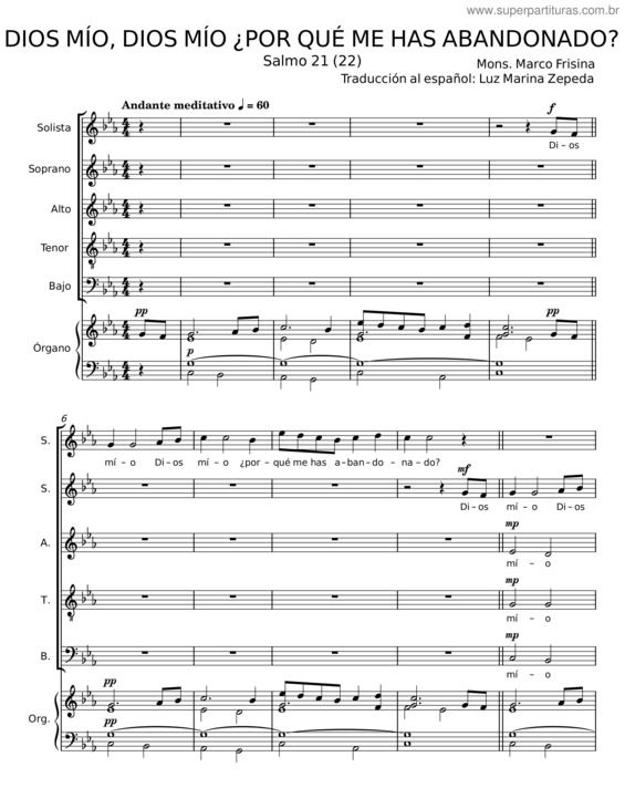 Partitura da música Dios Mío, Dios Mío ¿Por Qué Me Has Abandonado