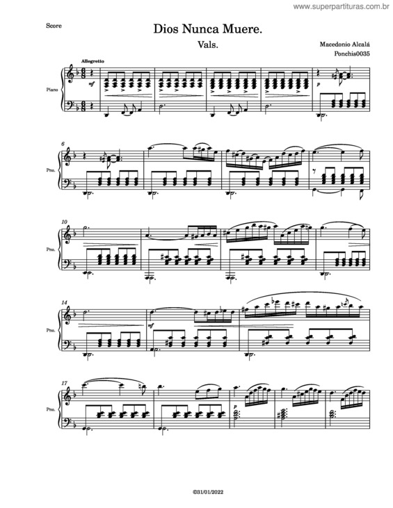 Partitura da música Dios Nunca Muere v.4