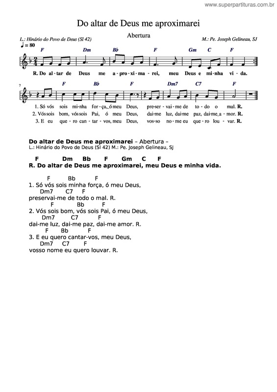 Partitura da música Do Altar De Deus