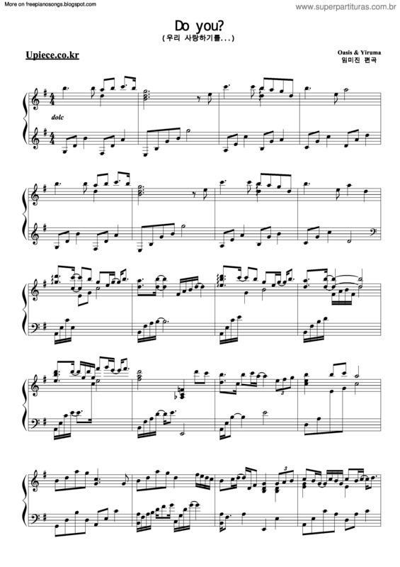 Partitura da música Do You v.3