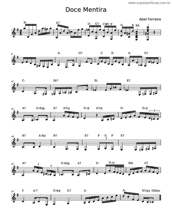 Partitura da música Doce Mentira v.3