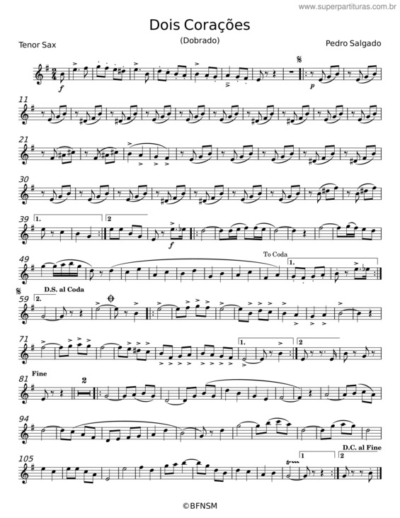 Partitura da música Dois Corações v.28