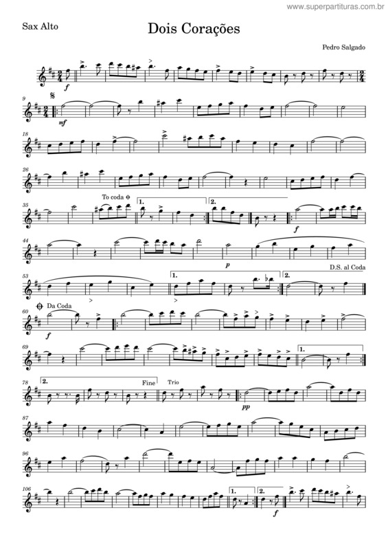 Partitura da música Dois Corações v.30