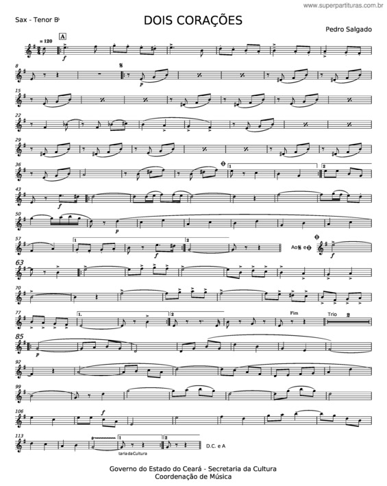 Partitura da música Dois Corações v.31