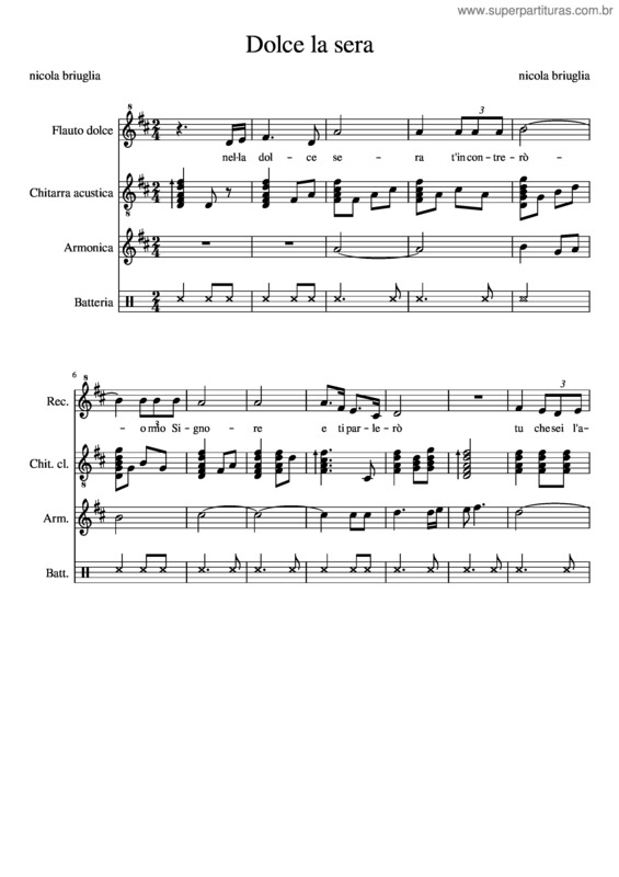 Partitura da música Dolce La Sera