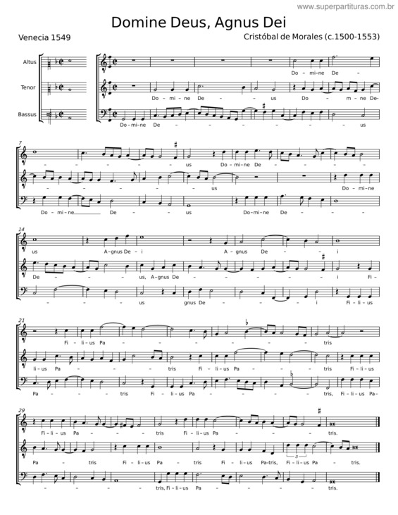 Partitura da música Domine Deus, Agnus Dei v.2