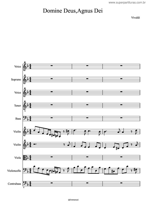 Partitura da música Domine Deus,Agnus Dei