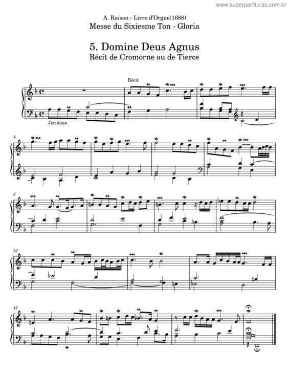 Partitura da música Domine Deus Agnus v.2