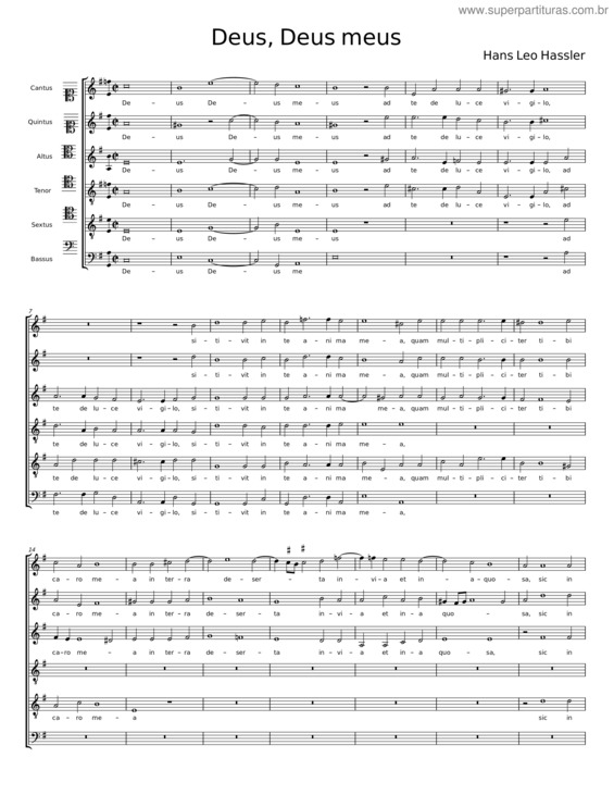 Partitura da música Domine Deus Meus