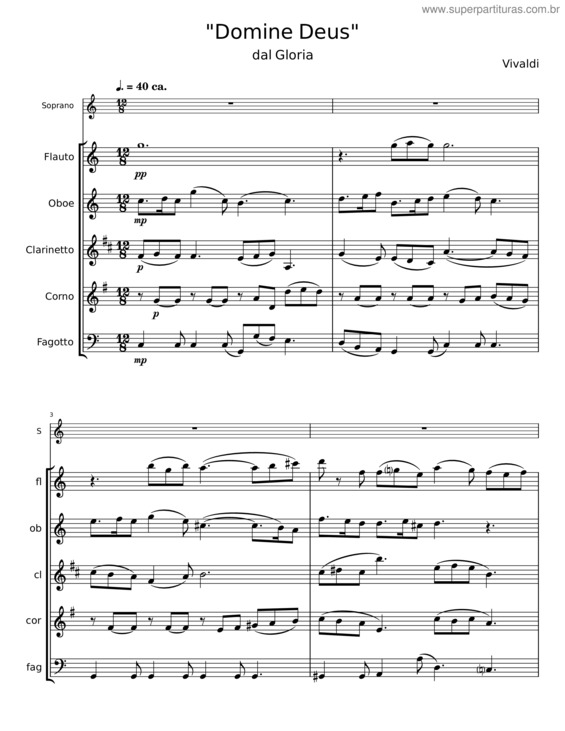 Partitura da música Domine Deus v.3