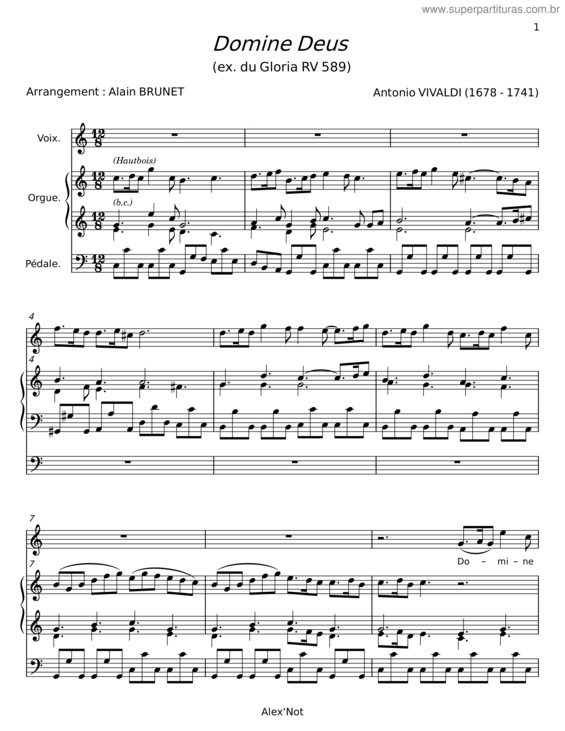 Partitura da música Domine Deus v.5