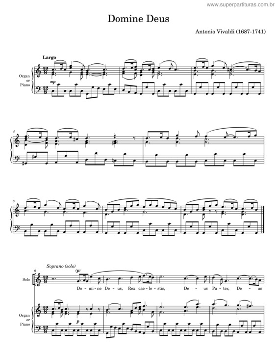 Partitura da música Domine Deus v.6