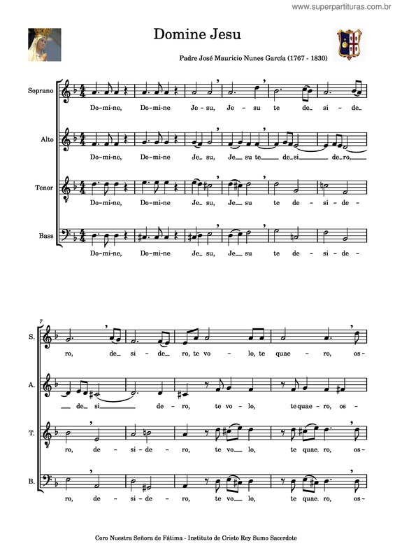 Partitura da música Domine Jesu v.2