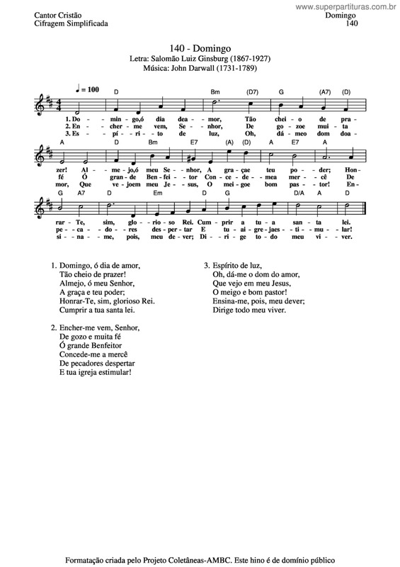 Partitura da música Domingo v.9