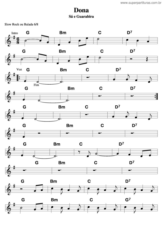 Partitura da música Dona v.5