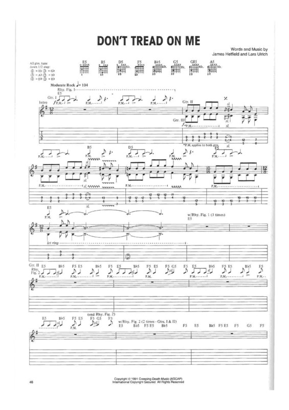 Partitura da música Dont Tread On Me