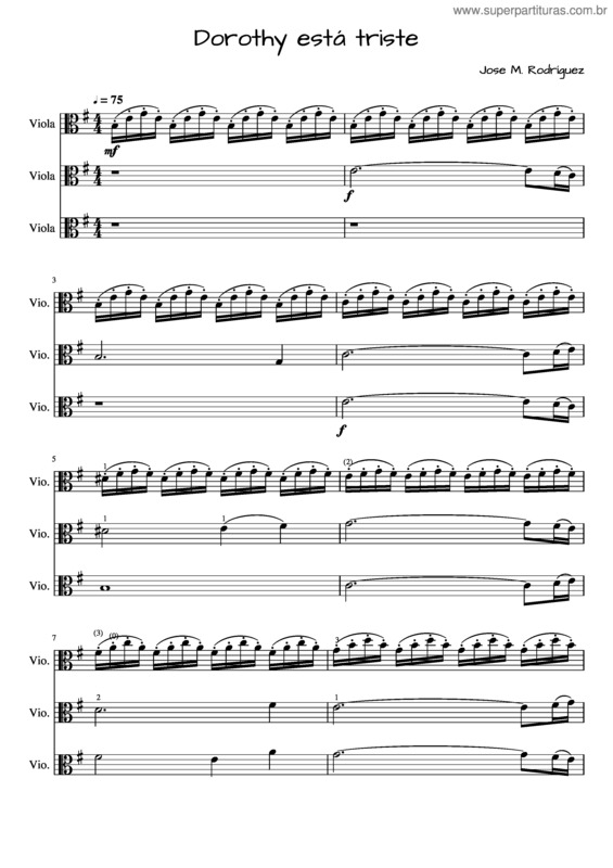 Partitura da música Dorothy Esta Triste v.2