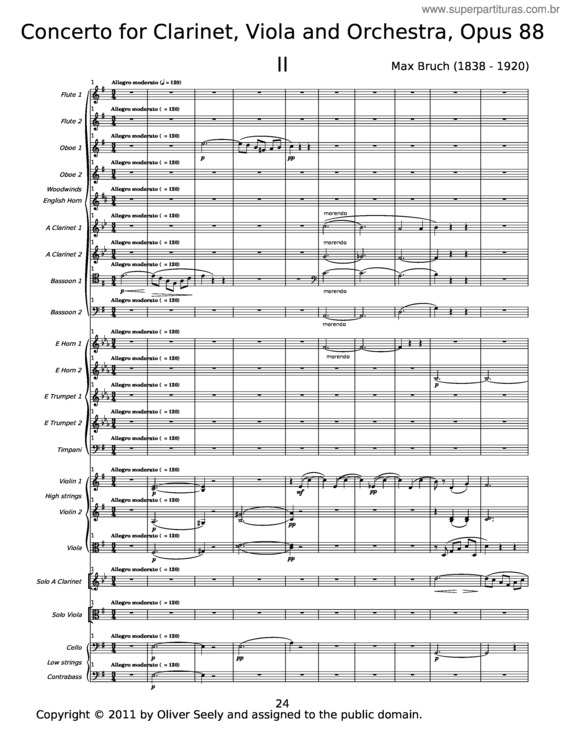 Partitura da música Double Concerto In E Minor, Op.88 v.2