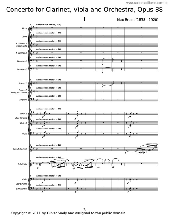 Partitura da música Double Concerto In E Minor, Op.88