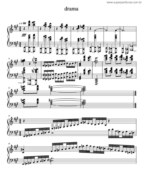 Partitura da música Drama Fixed