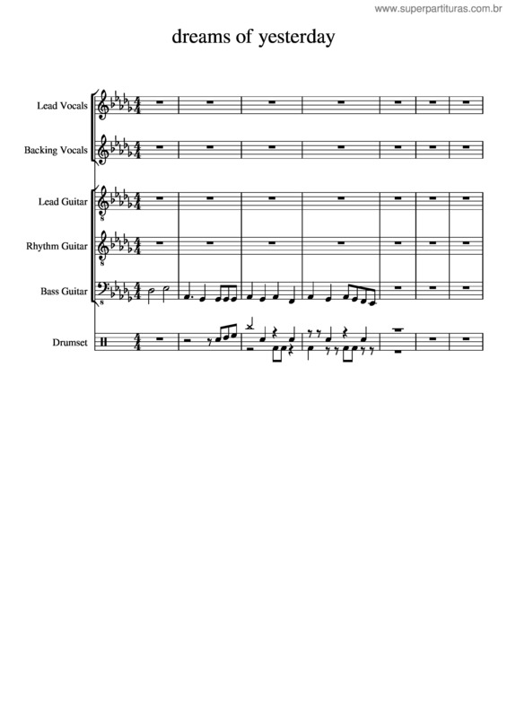 Partitura da música Dreams Of Yesterday