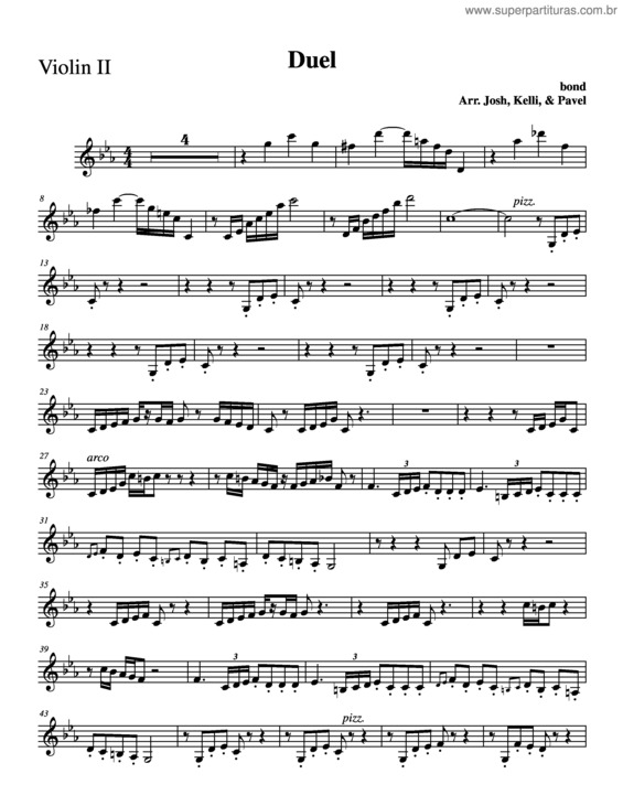 Partitura da música Duel