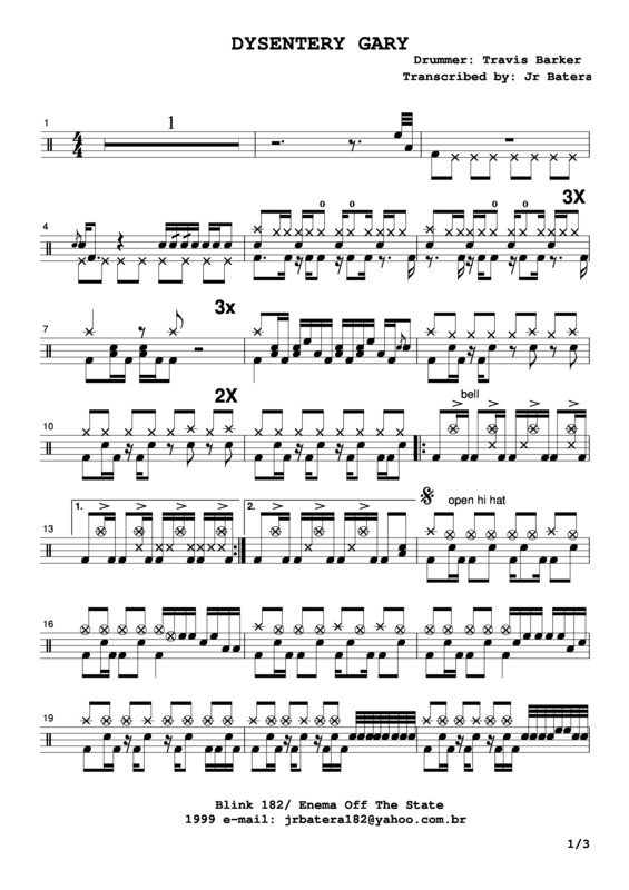 Partitura da música Dysentary Gary