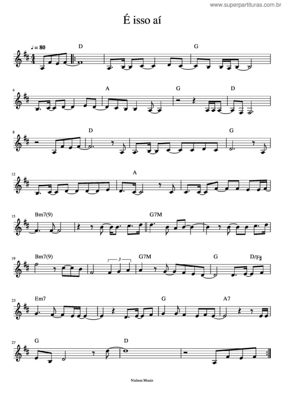 Partitura da música É Isso Aí v.5