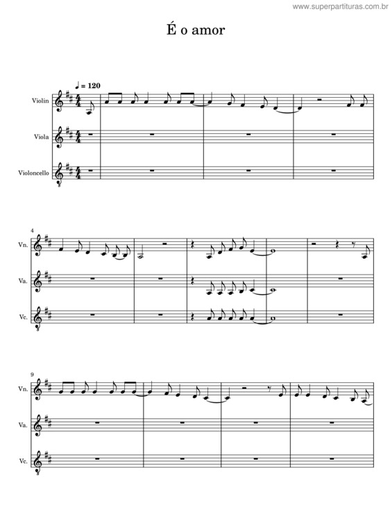 Partitura da música É O Amor v.8