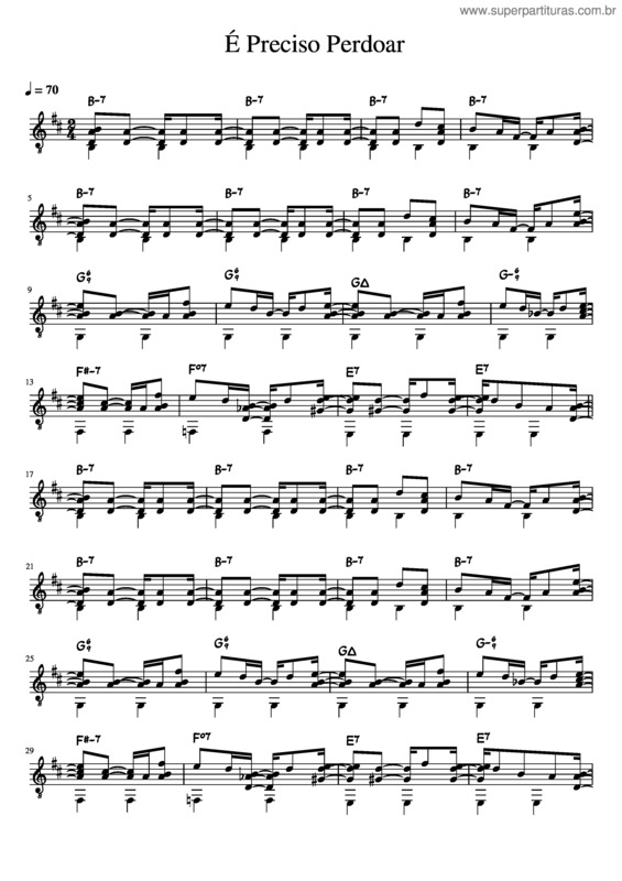 Partitura da música É Preciso Perdoar