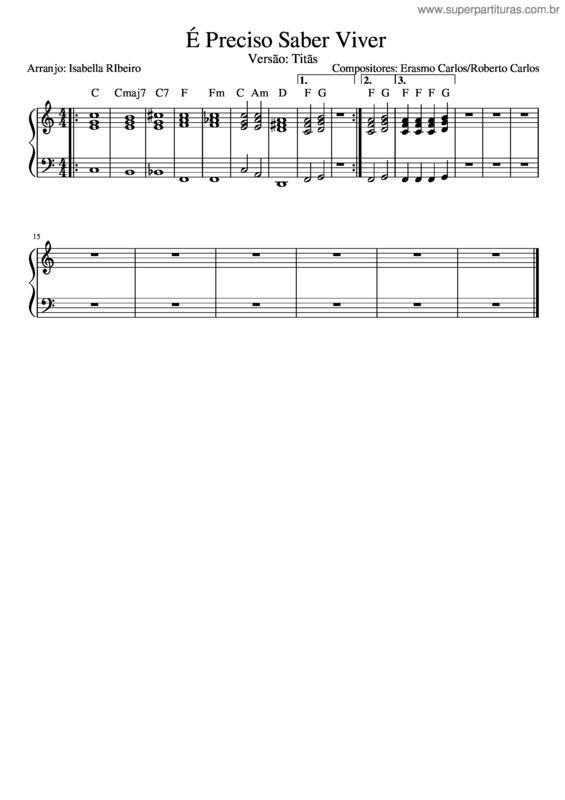 Partitura da música É Preciso Saber Viver v.10