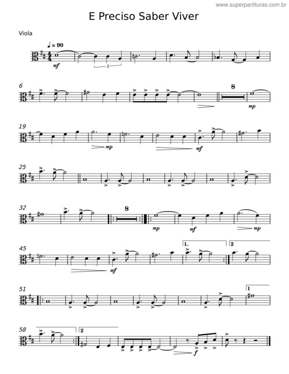 Partitura da música É Preciso Saber Viver v.15