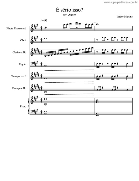 Partitura da música É Sério Isso?