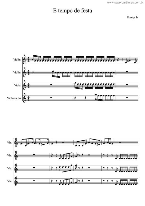Partitura da música E Tempo De Festa